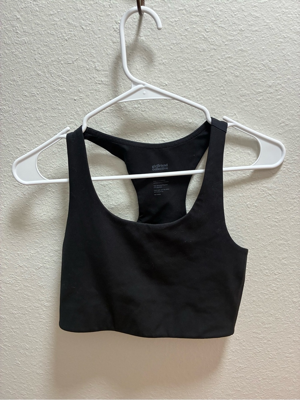 girlfriend collective Black Racerback Sports Bra Crop